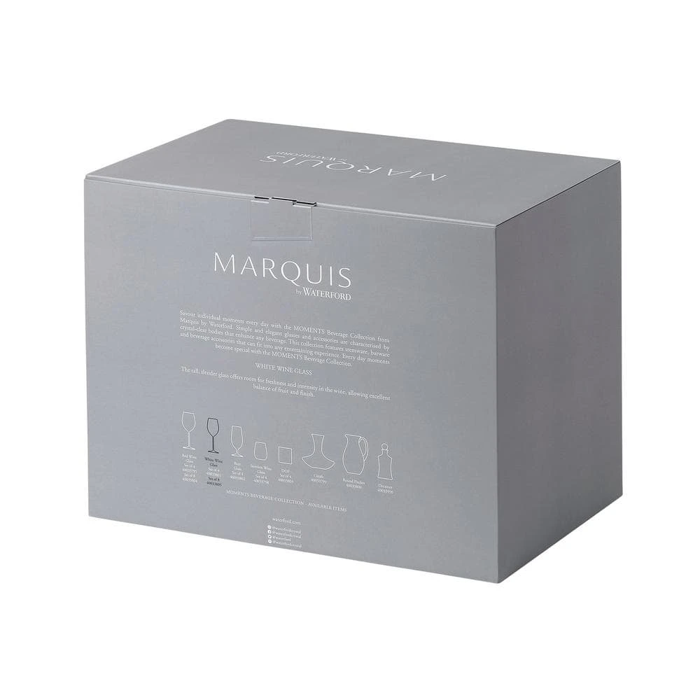 Marquis By Waterford Moments 12.8 fl.oz Crystal White Wine Glasses Set of 8 | Elegant & Durable 3 Marquis By Waterford Moments 12.8 fl.oz Crystal White Wine Glasses Set of 8 | Elegant & Durable - Image 3
