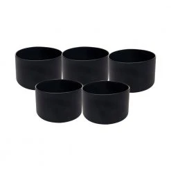 5-Piece Black Silicone Hydro Bottle Sleeve Cup Holder Set - Fits 12-24 oz. Bottles