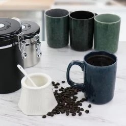 Mr. Coffee Sidewalk Blues 18 oz. 4-Piece Stoneware Mug Set - Assorted Colors -Drinkware Shop mr coffee drinking glasses sets 985116297m 31 1000