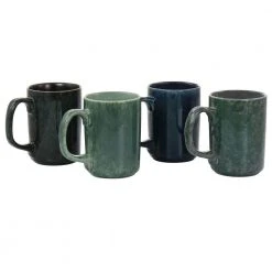 Mr. Coffee Sidewalk Blues 18 oz. 4-Piece Stoneware Mug Set - Assorted Colors