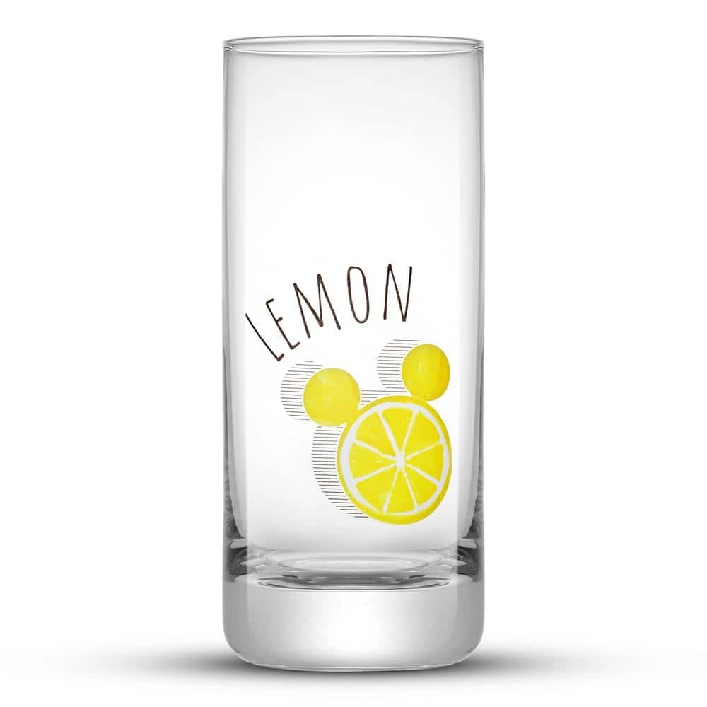 14.2 oz. Disney Mickey Mouse Citrus Tall Drinking Glass Set of 4 - JoyJolt 4 14.2 oz. Disney Mickey Mouse Citrus Tall Drinking Glass Set of 4 - JoyJolt - Image 4