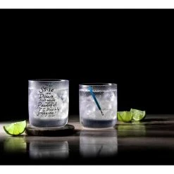 Star Wars New Hope Obi-Wan Kenobi Blue Lightsaber 10 oz. Short Drinking Glass (Set of 2) by JoyJolt -Drinkware Shop obi wan kenobi blue lightsaber joyjolt whiskey glasses jsw10823 1f 1000