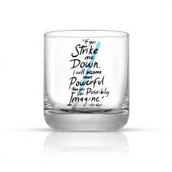 Star Wars New Hope Obi-Wan Kenobi Blue Lightsaber 10 oz. Short Drinking Glass (Set of 2) by JoyJolt -Drinkware Shop obi wan kenobi blue lightsaber joyjolt whiskey glasses jsw10823 4f 1000