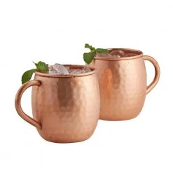 Old Dutch 16 oz. Hammered Solid Copper Mule Mug Set of 2 - Premium Cocktail Glasses -Drinkware Shop old dutch moscow mule mugs 433h 44 1000