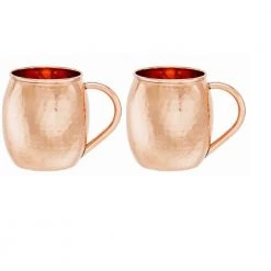 Old Dutch 16 oz. Hammered Solid Copper Mule Mug Set of 2 - Premium Cocktail Glasses