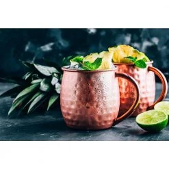 Old Dutch 16 oz. Hammered Solid Copper Mule Mug Set of 2 - Premium Cocktail Glasses -Drinkware Shop old dutch moscow mule mugs 433h fa 1000