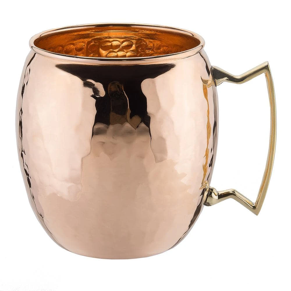 Set of 4 - 16 oz. Solid Copper Hammered Mule Mug by Old Dutch | Unlined, Non-Lacquered | Moscow Mule Glasses 5 Set of 4 - 16 oz. Solid Copper Hammered Mule Mug by Old Dutch | Unlined, Non-Lacquered | Moscow Mule Glasses - Image 5