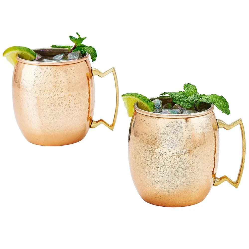 Set of 4 - 16 oz. Solid Copper Hammered Mule Mug by Old Dutch | Unlined, Non-Lacquered | Moscow Mule Glasses 3 Set of 4 - 16 oz. Solid Copper Hammered Mule Mug by Old Dutch | Unlined, Non-Lacquered | Moscow Mule Glasses - Image 3