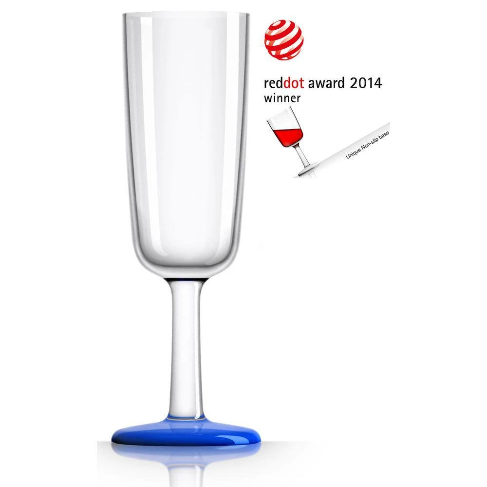 Marc Newson Non-slip Forever-Unbreakable 6 oz. Champagne Flute Tritan with Klein-blue Non-Slip Base (2-Pack) 7 Marc Newson Non-slip Forever-Unbreakable 6 oz. Champagne Flute Tritan with Klein-blue Non-Slip Base (2-Pack) - Image 7