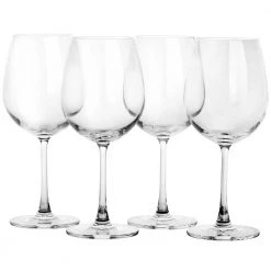 MARTHA STEWART 4-Piece 20 oz. Red Wine Glass Set – Elegant Stemware for Wine Enthusiasts