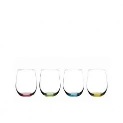 Riedel HAPPY 'O' 11 1/4 fl.oz. Colored Stemless Wine Glasses (Set of 4) - Elegant & Durable