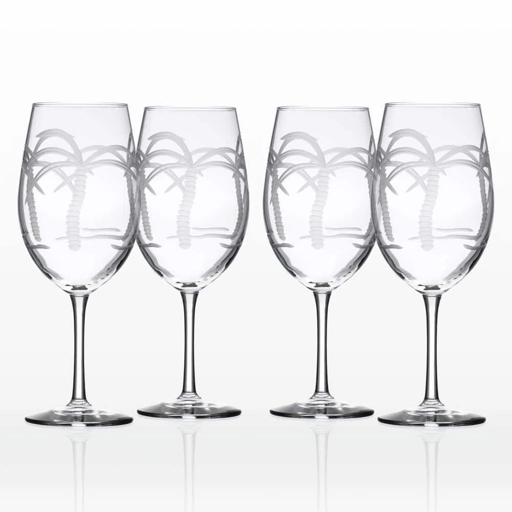 Rolf Glass Palm Tree 18 oz. Clear All Purpose Wine Glasses (Set of 4) - Elegant and Durable 1 Rolf Glass Palm Tree 18 oz. Clear All Purpose Wine Glasses (Set of 4) - Elegant and Durable