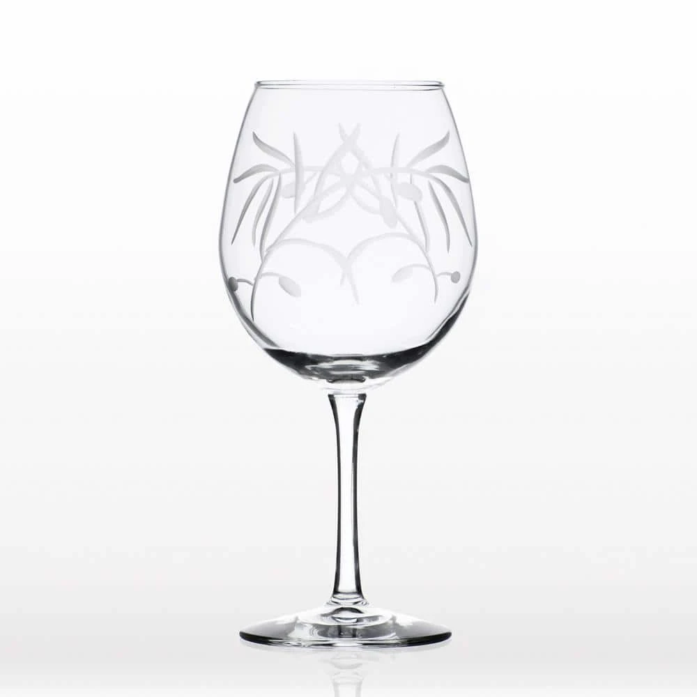 Rolf Glass Olive Branch Clear 18 oz. Balloon Wine Glass Set of 4 - Elegant & Durable 2 Rolf Glass Olive Branch Clear 18 oz. Balloon Wine Glass Set of 4 - Elegant & Durable - Image 2