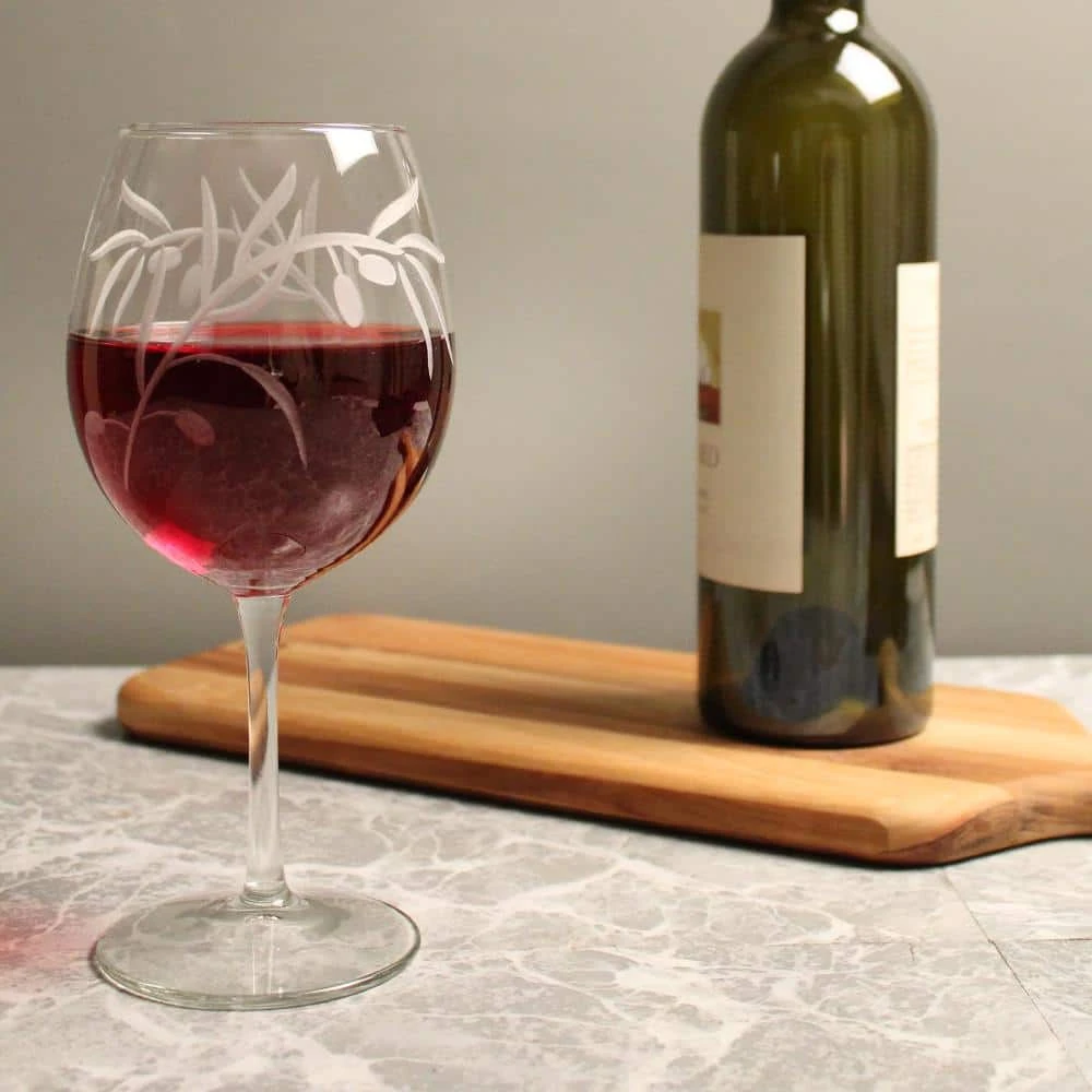 Rolf Glass Olive Branch Clear 18 oz. Balloon Wine Glass Set of 4 - Elegant & Durable 3 Rolf Glass Olive Branch Clear 18 oz. Balloon Wine Glass Set of 4 - Elegant & Durable - Image 3