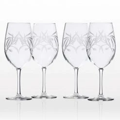 Olive Branch 18 oz. Clear All Purpose Wine Glass Set of 4 - Elegant & Versatile Glassware by Rolf Glass