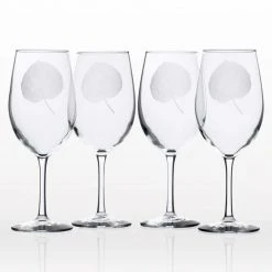 Aspen Leaf 18 oz. Clear All Purpose Wine Glasses (Set of 4) - Rolf Glass