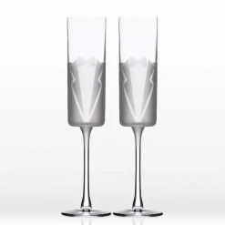 Rolf Glass Wedding Cheers Formal Tuxedo 5.75 oz. Champagne Flutes (Set of 2) - Elegant Glassware for Special Occasions