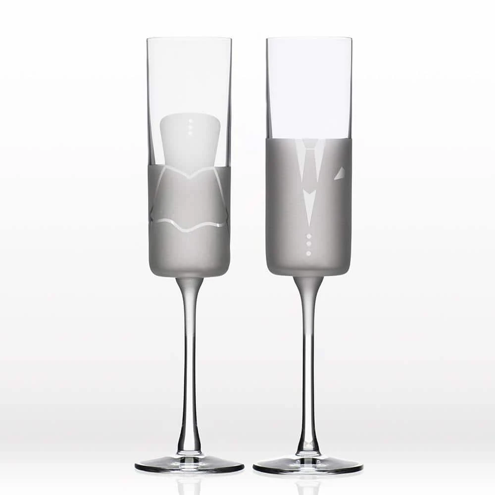 Rolf Glass 5.75 oz. Flute Wedding Cheers Romance Set of 2 Champagne Glasses 1 Rolf Glass 5.75 oz. Flute Wedding Cheers Romance Set of 2 Champagne Glasses