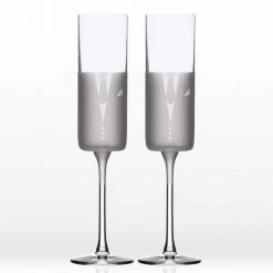 5.75 oz. Flute Wedding Cheers Romance Champagne Glasses (Set of 2) by Rolf Glass