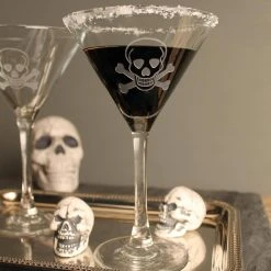 Rolf Glass Skull and Cross Bones 10 fl. oz. Clear Martini Glasses (Set of 4) - Elegant & Unique Cocktail Glassware -Drinkware Shop rolf glass drinking glasses sets 214139 s 4 31 1000