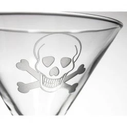 Rolf Glass Skull and Cross Bones 10 fl. oz. Clear Martini Glasses (Set of 4) - Elegant & Unique Cocktail Glassware -Drinkware Shop rolf glass drinking glasses sets 214139 s 4 4f 1000