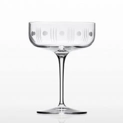 Mid-Century Modern 10 oz. Clear Coupe Glasses (Set of 4) by Rolf Glass - Elegant Drinking Glasses for Cocktails & Wine -Drinkware Shop rolf glass drinking glasses sets 502335 s4 c3 1000