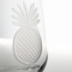 Rolf Glass Pineapple 17 oz. Clear Stemless Wine Glass - Set of 4, Elegant & Durable -Drinkware Shop rolf glass stemless wine glasses 205335 s4 4f 1000