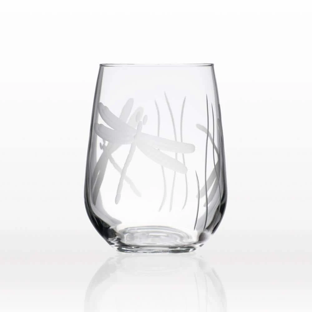 Rolf Glass Dragonfly 17 oz. Clear Stemless Wine Glass Set of 4 - Elegant and Durable 4 Rolf Glass Dragonfly 17 oz. Clear Stemless Wine Glass Set of 4 - Elegant and Durable - Image 4