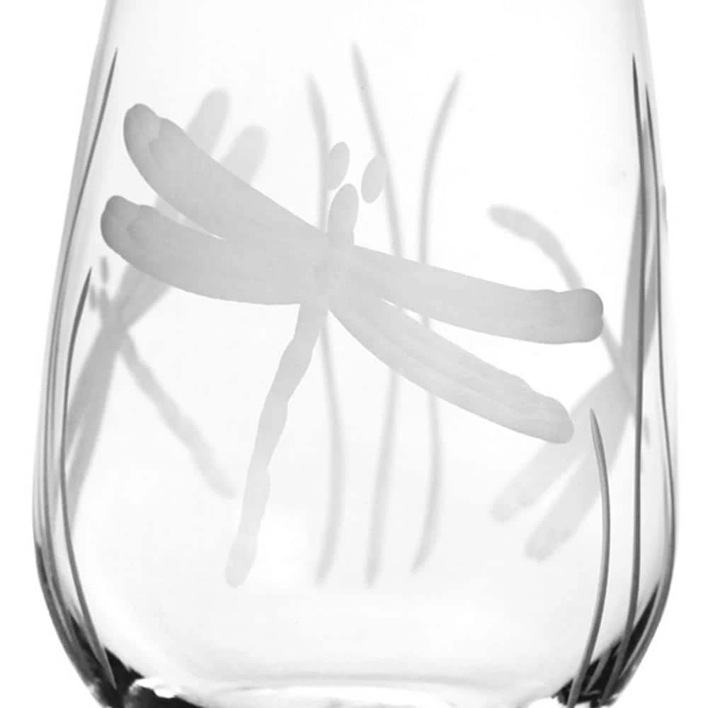 Rolf Glass Dragonfly 17 oz. Clear Stemless Wine Glass Set of 4 - Elegant and Durable 2 Rolf Glass Dragonfly 17 oz. Clear Stemless Wine Glass Set of 4 - Elegant and Durable - Image 2