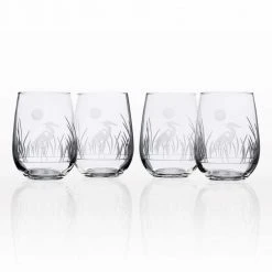 Heron 17 oz. Stemless Wine Glass - Set of 4 | Durable & Elegant by Rolf Glass