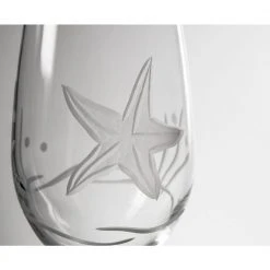 Rolf Glass Starfish 17 oz. Clear Stemless Wine Tumbler - Set of 4 -Drinkware Shop rolf glass stemless wine glasses 400334 s4 4f 1000