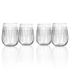 Rolf Glass Matchstick 17 fl.oz Stemless Wine Glasses Set of 4 - Elegant & Durable