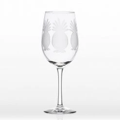 Pineapple 12 oz. Clear White Wine Glass Set of 4 - Elegant & Durable by Rolf Glass -Drinkware Shop rolf glass white wine glasses 205427 s4 1f 1000