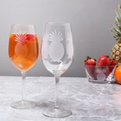 Pineapple 12 oz. Clear White Wine Glass Set of 4 - Elegant & Durable by Rolf Glass -Drinkware Shop rolf glass white wine glasses 205427 s4 c3 1000