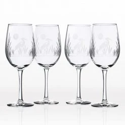 Rolf Glass Heron 12 oz. White Wine Glass Set of 4 - Elegant Stemware for Wine Lovers