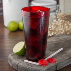 20 oz. SAN Plastic Stackable Tumbler in Ruby (Case of 72) by Carlisle - Durable & Eco-Friendly -Drinkware Shop ruby carlisle drinking glasses sets 522010 31 1000