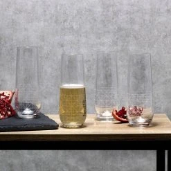 Axis 9.75 oz. Stemless Champagne Flute Glasses (Set of 4) - Elegant Design by SCOTT LIVING -Drinkware Shop scott living champagne glasses 5282354 1f 1000