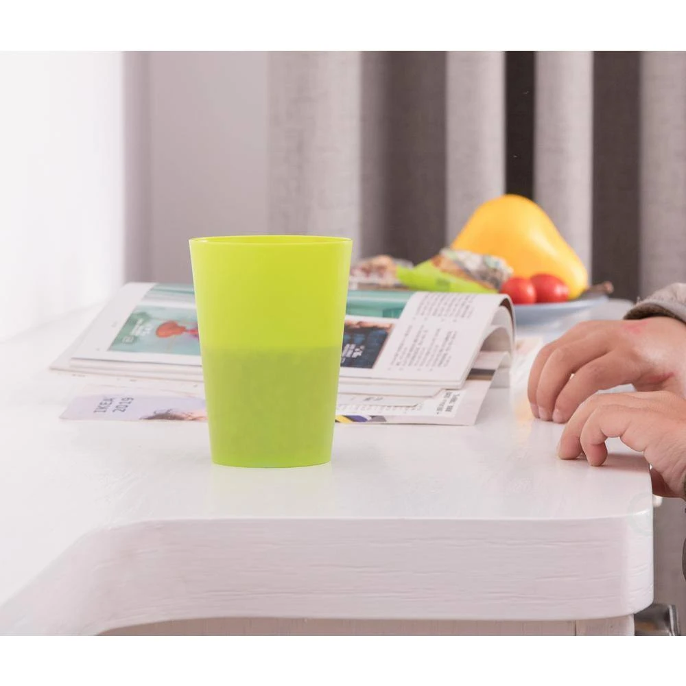 Basicwise 7 oz. Reusable Plastic Cups - Set of 6 (2 Red, 2 Green, 2 Blue) - Freezer Safe Drinking Glasses 3 Basicwise 7 oz. Reusable Plastic Cups - Set of 6 (2 Red, 2 Green, 2 Blue) - Freezer Safe Drinking Glasses - Image 3