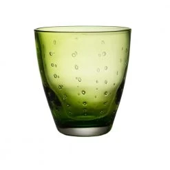 Rain Drop Green Double Old-Fashioned Glass Set of 4 - Premium Cocktail Glasses