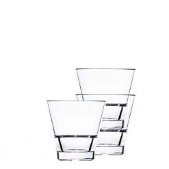 BOLD DRINKWARE Club Stack 12 oz. Polycarbonate Double Old Fashioned Glasses (Set of 6) – Durable Cocktail Glasses for Bars & Home