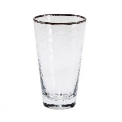 10 oz. Metallic Silver Rim Highball Glasses (Set of 4) by Split P