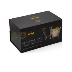 JoyJolt Aqua Vitae 7.2 oz. Triangle Martini Glasses (Set of 2) - Elegant Cocktail Glasses -Drinkware Shop smooth joyjolt martini glasses aq10154 1f 1000