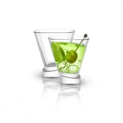 JoyJolt Aqua Vitae 7.5 oz. Square Martini Glasses (Set of 2) - Elegant Cocktail Glasses for Home Bar Essentials -Drinkware Shop smooth joyjolt martini glasses aq10155 fa 1000