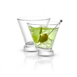 JoyJolt Aqua Vitae 8.6 oz. Round Martini Glasses Set of 2 - Elegant Cocktail Glasses -Drinkware Shop smooth joyjolt martini glasses aq10156 fa 1000