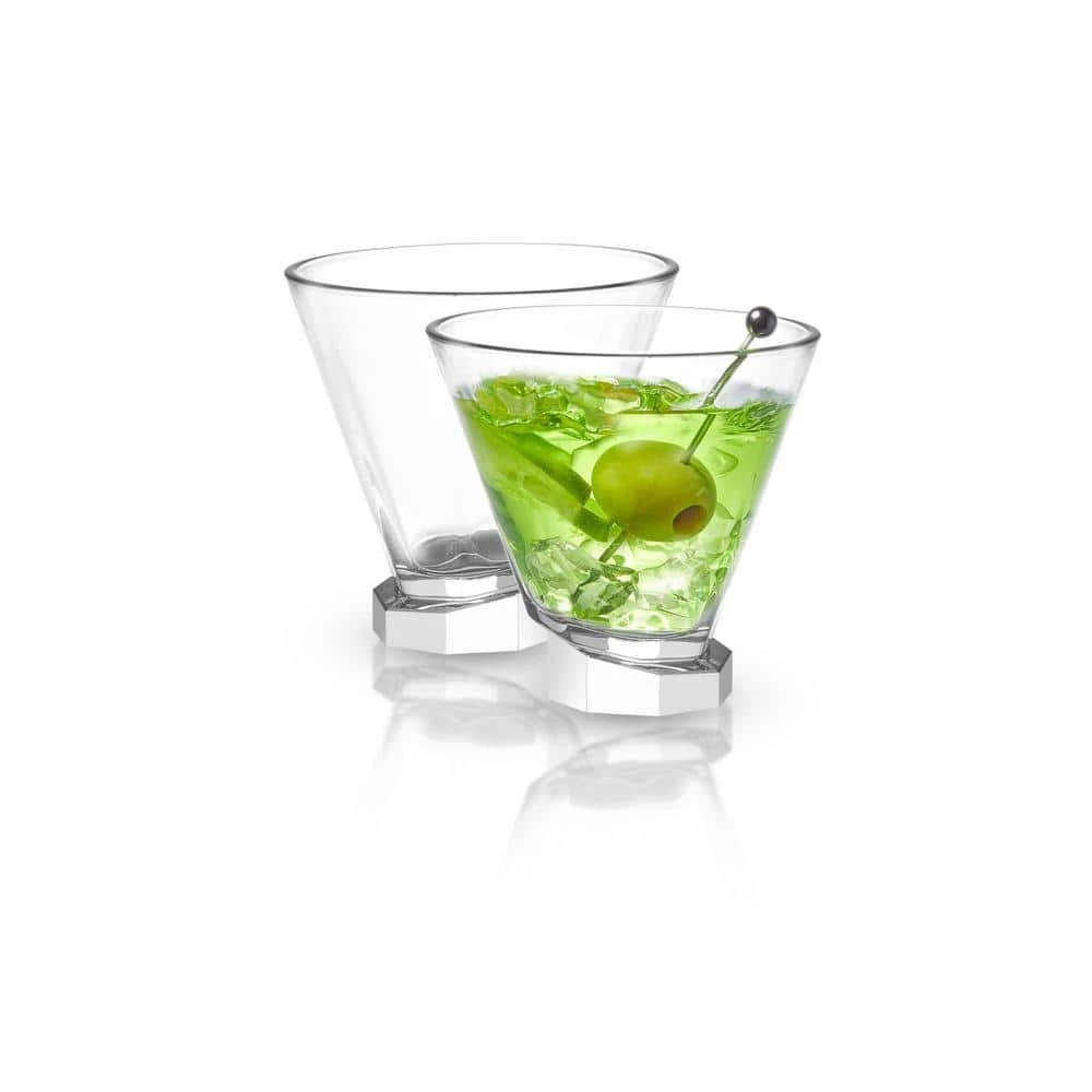JoyJolt Aqua Vitae 8.1 oz. Octagon Martini Glasses - Set of 2 Elegant Cocktail Glasses 6 JoyJolt Aqua Vitae 8.1 oz. Octagon Martini Glasses - Set of 2 Elegant Cocktail Glasses - Image 6