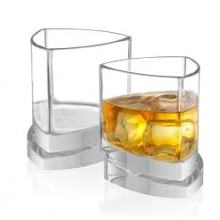 Aqua Vitae 9.9 oz Triangle Whiskey Glasses (Set of 2) - Premium Cocktail & Whiskey Glasses by JoyJolt -Drinkware Shop smooth joyjolt whiskey glasses aq10150 fa 1000