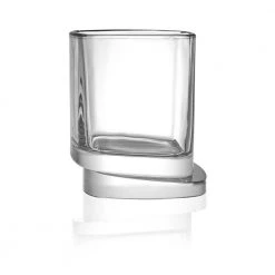 JoyJolt Aqua Vitae 9.6 oz. Square Whiskey Glasses (Set of 2) - Elegant Cocktail & Scotch Glasses