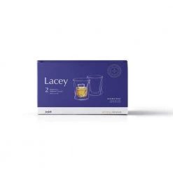 JoyJolt Lacey 10 oz Double Wall Whiskey Glasses, Set of 2 - Elegant & Durable Cocktail Glasses -Drinkware Shop smooth joyjolt whiskey glasses jg10235 4f 1000