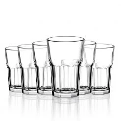 10 oz. Modern Crystal Soda Highball Glass Set of 6 - Elegant Cocktail Glasses by Amisglass