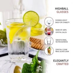 10 oz. Modern Crystal Soda Highball Glass Set of 6 - Elegant Cocktail Glasses by Amisglass 15 10 oz. Modern Crystal Soda Highball Glass Set of 6 - Elegant Cocktail Glasses by Amisglass -Drinkware Shop soda glass highball glasses ams hbg d01 fa 1000